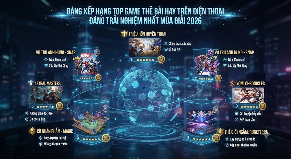 top game thẻ bài hay trên điện thoại